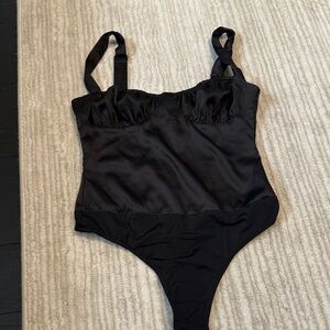 DANIELLE BERNSTEIN Black Satin Top